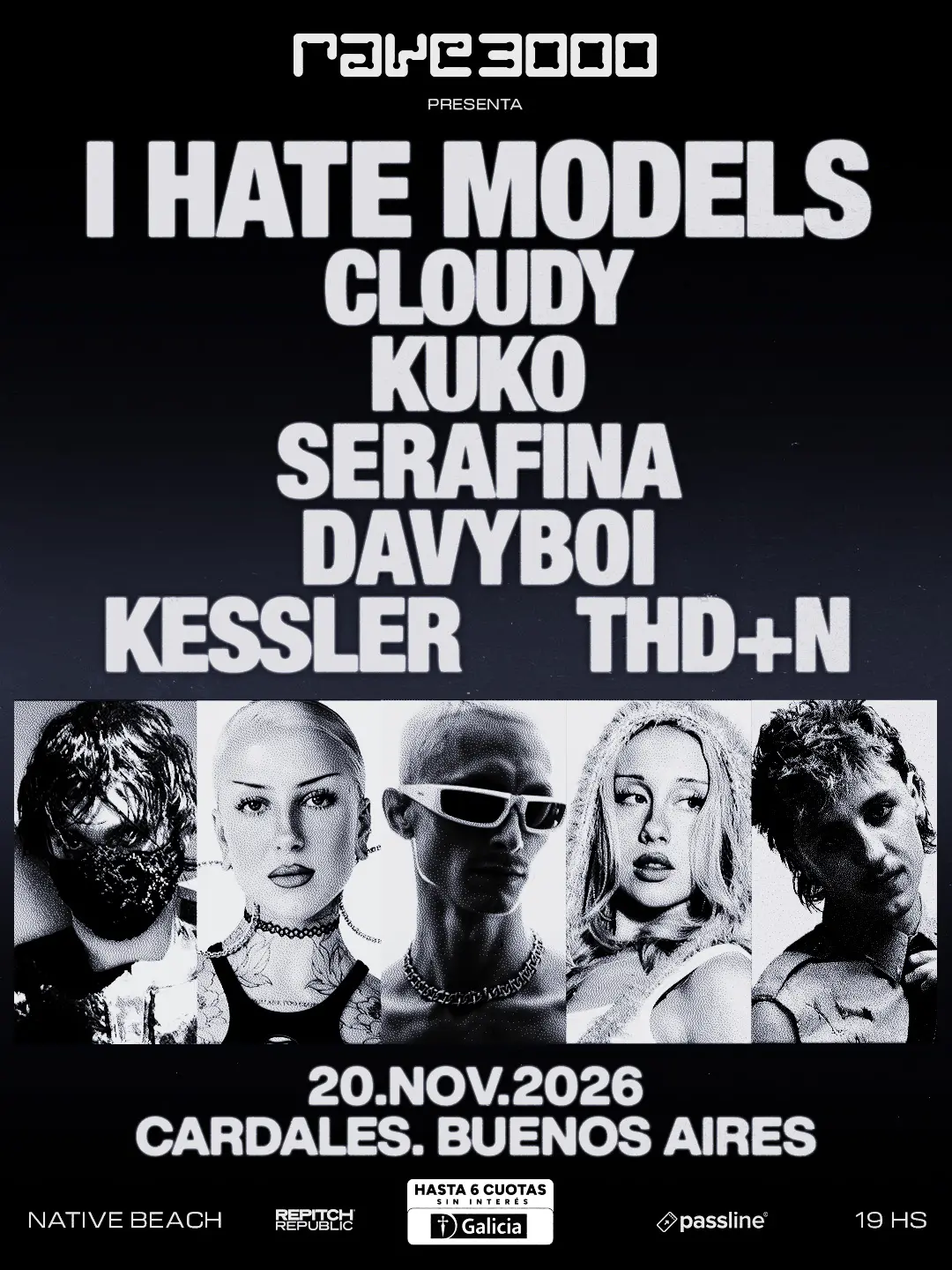 RAVE3000 / I Hate Models, Cloudy, KUKO, Serafina, Kessler, THD+N