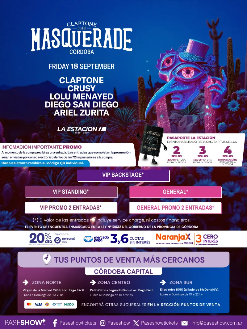 CLAPTONE LA ESTACION 18 SEPTIEMBRE
