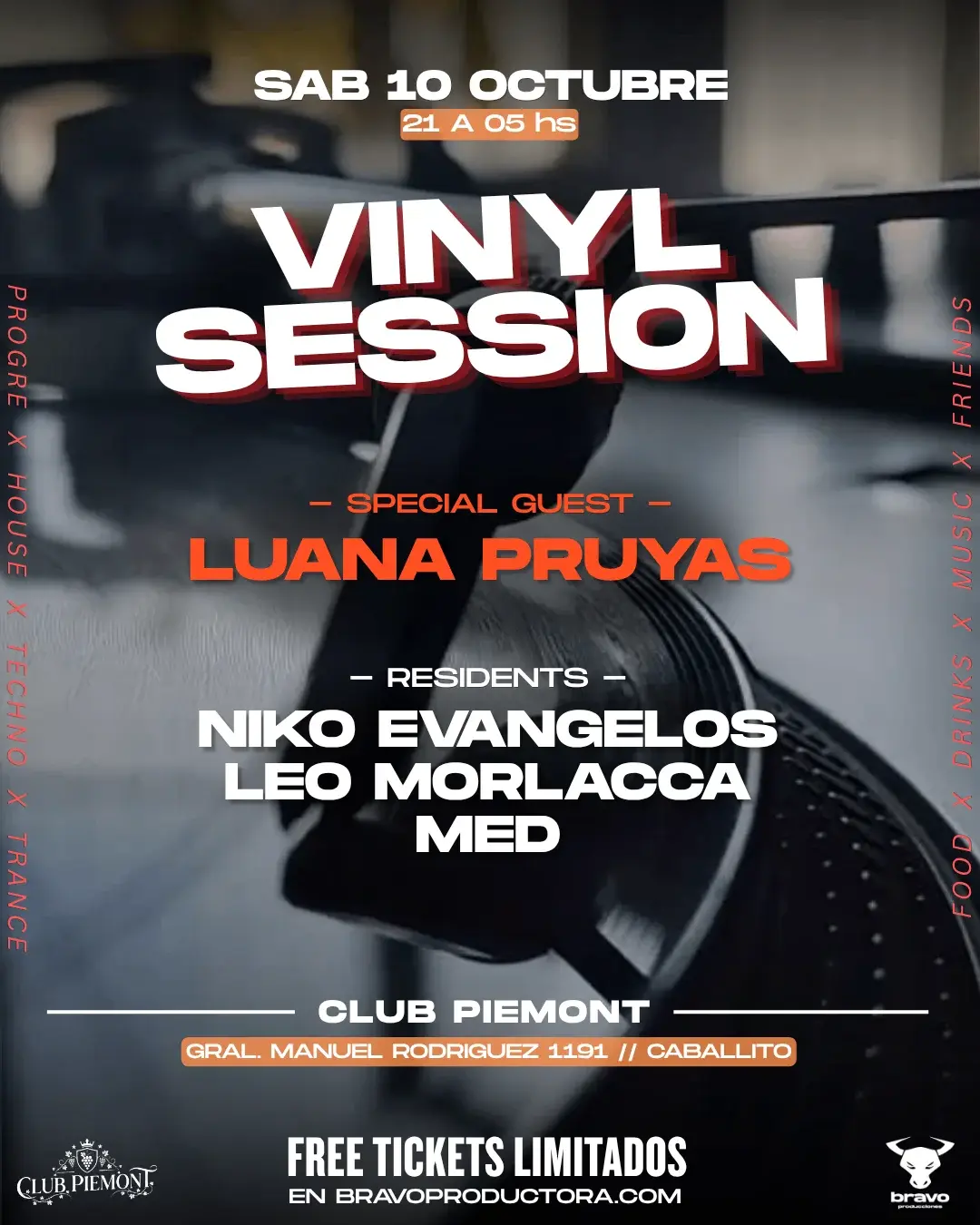 VINYL SESSION con LUANA PRUYAS @ Club Piemont - 10 OCT