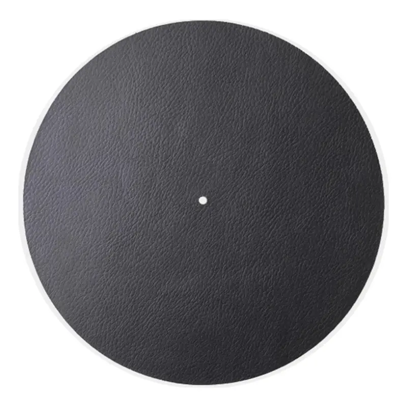 Slipmat de cuero genuino · Negro liso, 295 mm