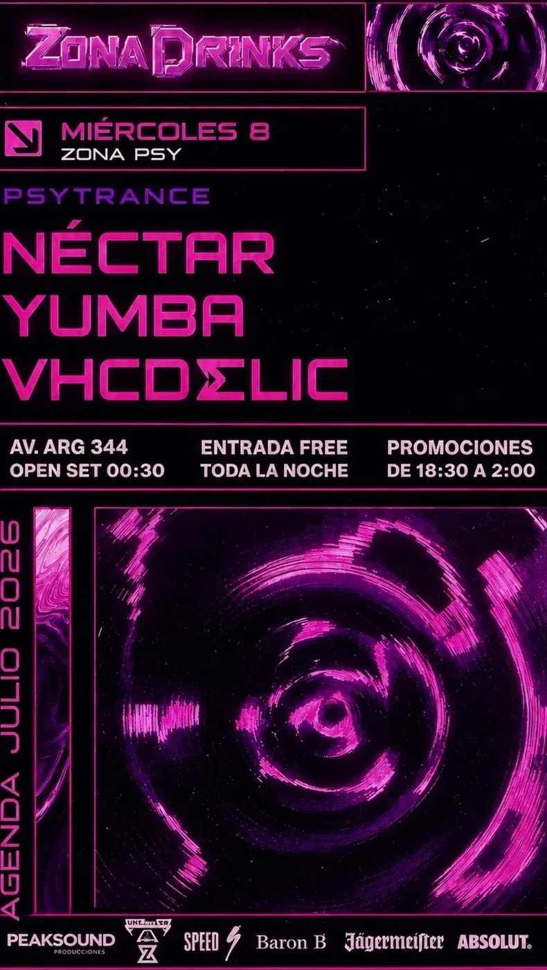 Vhcdelic, Yumba y Nectar en Zona Drinks